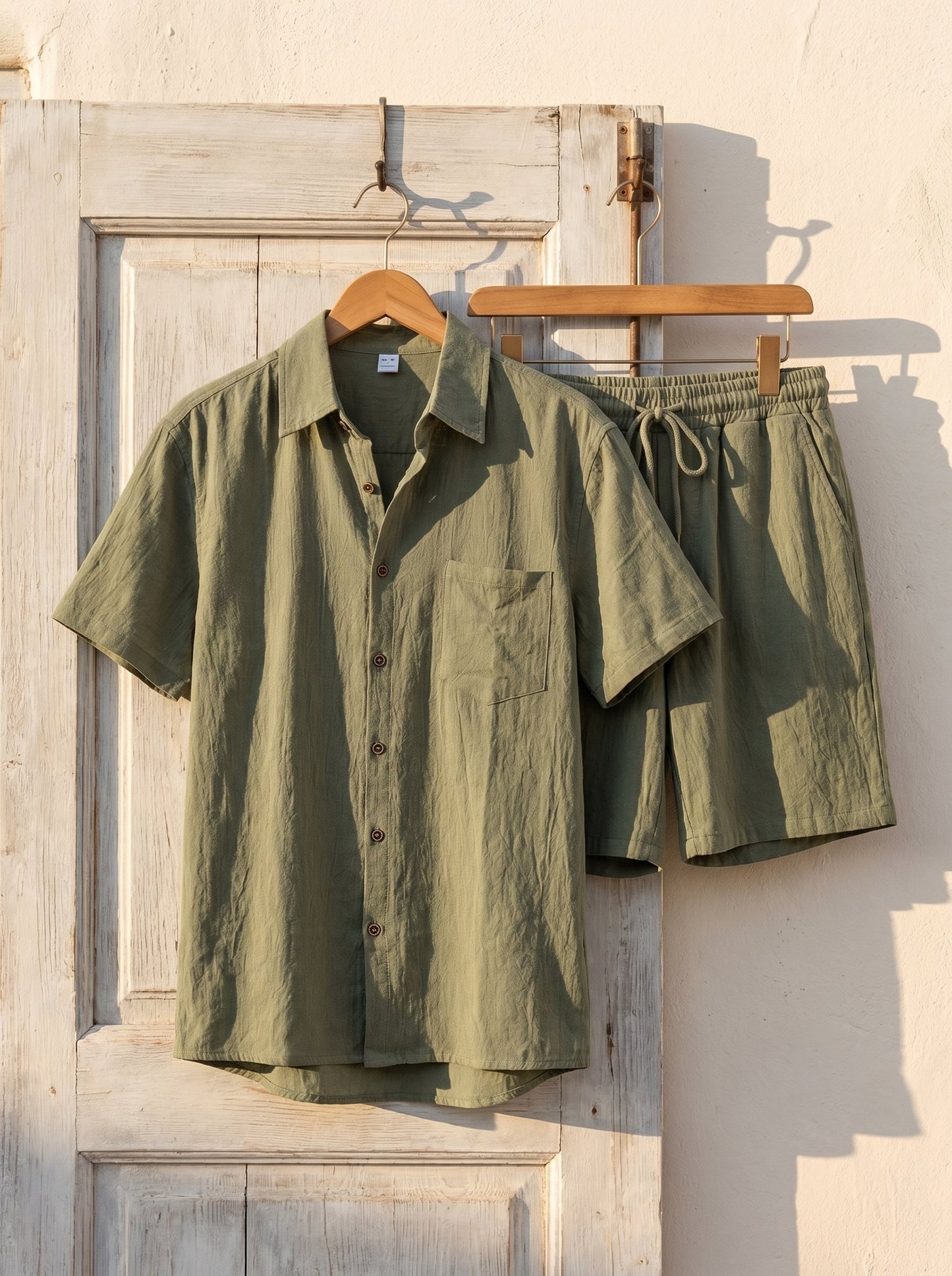 Xavier Linen-Blend Short-Sleeve Set